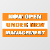 Nu geopend onder nieuwe leiding Kleine onderneming Raamsticker (Vel)