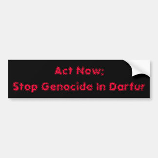 Nu handelen:stoppen met genocide in Darfur Bumpersticker