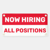 Nu het huren van Alle Posities Hulp Gezochte Zaken Spandoek (Horizontaal)