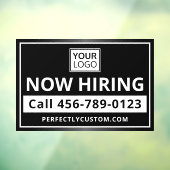 Nu het huren van logo URL donker Raamsticker (Vel 3)