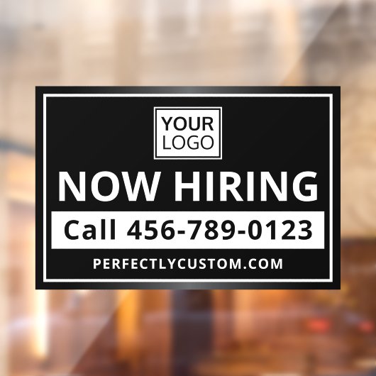 Nu het huren van logo URL donker Raamsticker (Vel 2)