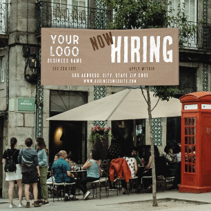 Nu het huren van rustieke charme kraft papier bedr spandoek