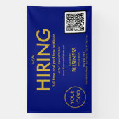 Nu huren van Modern Gold Business Logo QR Code Blu Spandoek (Verticaal)