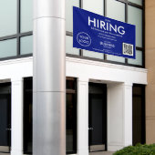 Nu huren van moderne Blue Business Logo QR-code Spandoek (Buitenkant Gebouw)