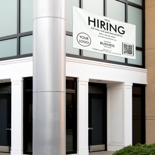 Nu huren van moderne zakelijke Logo QR-code Spandoek (Buitenkant Gebouw)