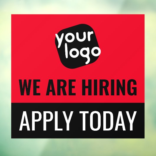 Nu in dienst Bewerbung heute nog bedrijfsmerklogo Raamsticker (Vel 3)