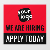 Nu in dienst Bewerbung heute nog bedrijfsmerklogo Raamsticker (Vel)