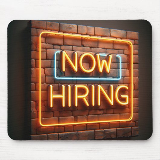 Nu inhuren neon teken op baksteen muismat (Voorkant)