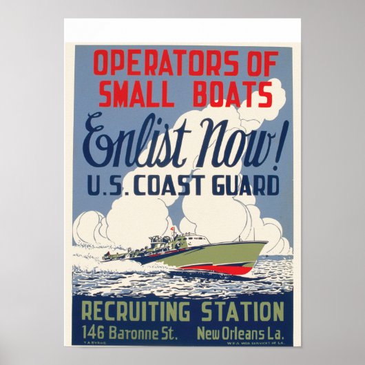 Nu inschrijven! Amerikaanse kustwacht Poster (Voorkant)