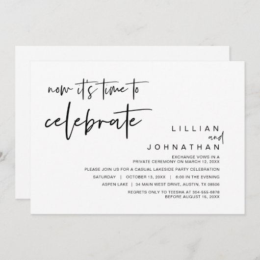 Nu is het tijd om te vieren, Trouwvlucht Kaart (Voorkant / Achterkant)