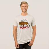Nu koffie nodig! Lion Tri-Blend Shirt (Voorkant volledig)