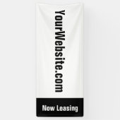 Nu leasen appartement website zwart-wit spandoek (Verticaal)