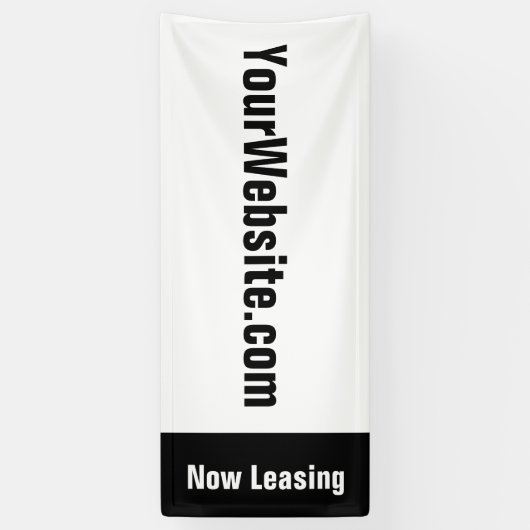 Nu leasen appartement website zwart-wit spandoek (Verticaal)