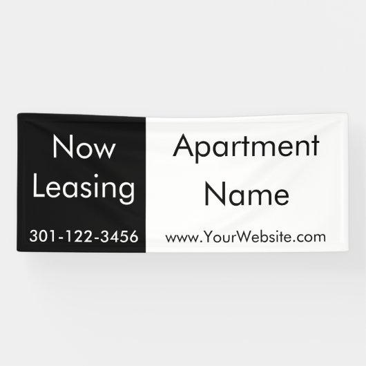 Nu Leasing Black en White Asection Name Spandoek (Horizontaal)