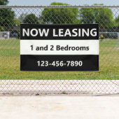 Nu Leasing Zwart en Wit Appartement Verhuur Spandoek (Insitu)