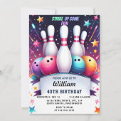 Nu Neon Boy Kinder Team Event Bowling 40e verjaard Kaart (Voorkant)