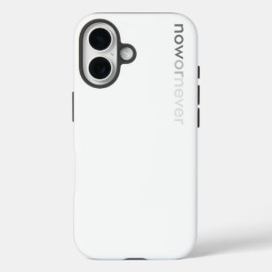 Nu of nooit verdwijnend citaat voor uitstelkrachte iPhone 16 hoesje