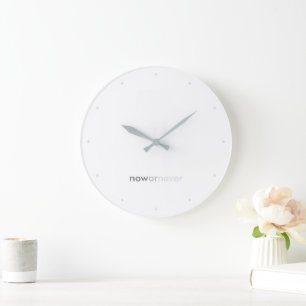 Nu of nooit verdwijnend citaat voor uitstelkrachte grote klok