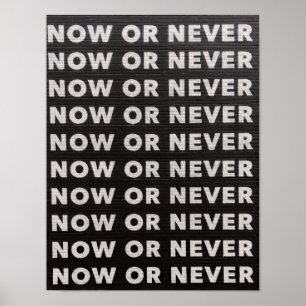 NU OF NOOIT ZWART-WIT CITEREN POSTER
