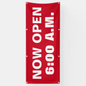 Nu Open Custom Time Business Spandoek (Verticaal)