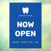 Nu Open Dentist | Logo openingstijden voor bedrijv Raamsticker (Vel 3)