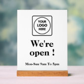 Nu open Logo | Aangepaste openingstijden voor bedr Acryl Bord (Neutraal)