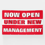 Nu open onder Nieuw Beheer Kleine Onderneming Groo Spandoek (Horizontaal)