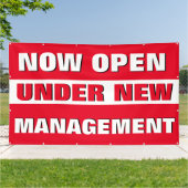 Nu open onder Nieuw Beheer Kleine Onderneming Groo Spandoek (Buitenkant)