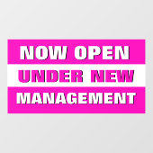 Nu open onder Nieuw Beheer Kleine Onderneming Raamsticker (Vel)