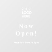 Nu open | Openingstijden van bedrijven Logo Raamsticker (Vel)