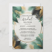 Nu Palm Tree Beach Groen en Goud Vrijgezellenfeest Kaart (Voorkant)