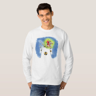 Nu père Noël hommes blanc manches longues T-shirt