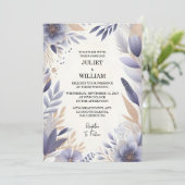 Nu Plum Herfst Lente Zomer Lavendel Sage Bruiloft Kaart (Staand voorkant)