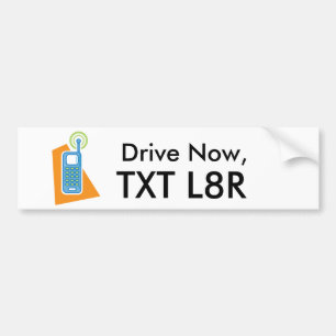 Nu rijden, later tekst bumpersticker