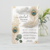 Nu rustieke Aziatische Sky Cloud Peacock Vrijgezel Kaart (Staand voorkant)