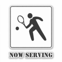 Nu Serving Tennisser Straatbord met tekst
