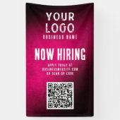 Nu Vacature Banner QR Code Magenta Grunge Gradiënt (Verticaal)