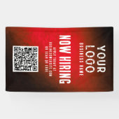 Nu Vacature Banner QR Code Rood Grunge Gradiënt (Horizontaal)