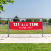 Nu verhuur Rode Witte Grote Cijfers Telefoonnummer Spandoek (Insitu)