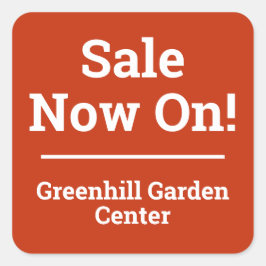 Nu verkopen met vierkant uitgelijnde winkelnaam St Vierkante Sticker