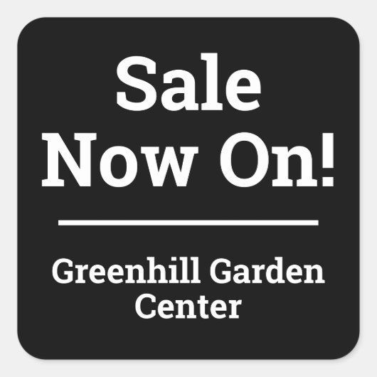 Nu verkopen op met winkelnaam vierkante sticker (Voorkant)