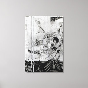 Nu zag koning Arthur het Questing Beast Canvas Afdruk