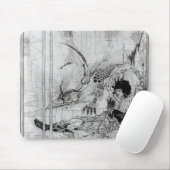 Nu zag koning Arthur het Questing Beast Muismat (Met muis)