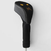 Nu ziet hij je Black Cat Initiaal Golfheadcover (Schuin)
