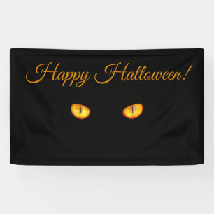 Nu ziet hij je zwarte kat tekst toevoegen spandoek