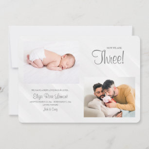 Nu zijn we drie foto's van geboorte. kaart