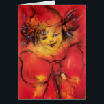 NUAGE AVEC RIBBON ROUGE<br><div class="desc">Portrait clown coloré, fantaisiste, vibrant, artistique avec un ruban rouge fantaisie, aquarelle en rouge, jaune, couleurs marron inspirées du Carnaval de Venise.Design élégant, facile à customiser avec vos initiales et votre propre texte.</div>