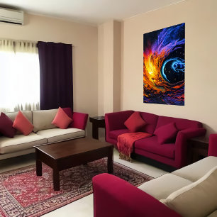 Nuage de gaz coloré dans l'espace   AI Art Poster