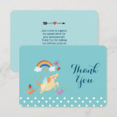 Nuage de Licorne Arc-en-ciel et Fleurs Merci d'ann (Devant / Derrière)