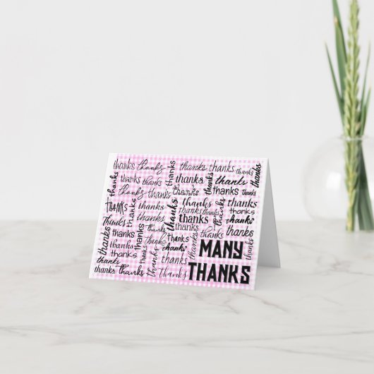 Nuage de mots Merci sur Gingham (Devant)